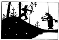 homme Baba Yaga ombres chinoises theatre d`ombres silhouettes marionnettes free