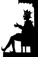 Roi, trône, Bétinette, Lemercier de Neuville, ombre chinoise, theatre d`ombres, silhouettes, marionnettes