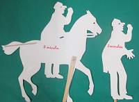 cavalier, homme, cheval, ombre chinoise, theatre d`ombres, marionnettes, silhouette, découpage pochoir, free