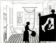 homme femme décor ombres chinoises théâtre d`ombres silhouettes marionnettes free
