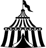 cirque, chapiteau, ombre chinoise, theatre d`ombres, marionnettes, silhouette, découpage pochoir, free
