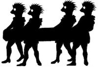 hommes, hérissons, ombre chinoise, theatre d`ombres, marionnettes, silhouette, découpage pochoir, free