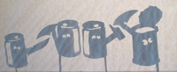 dechets, ombre chinoise, theatre d`ombres, marionnettes, silhouette, découpage pochoir, free
