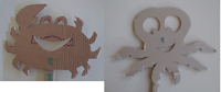 crabe, poulpe, ombre chinoise, theatre d`ombres, marionnettes, silhouette, découpage pochoir, free
