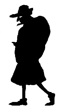 homme bossu en théâtre d`ombres ombres chinoises marionnettes silhouettes