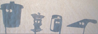 dechets, ombre chinoise, theatre d`ombres, marionnettes, silhouette, découpage pochoir, free