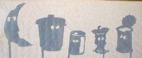 dechets, ombre chinoise, theatre d`ombres, marionnettes, silhouette, découpage pochoir, free
