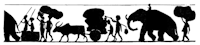 hommes femmes éléphants buffles ombres chinoises theatre d`ombres silhouettes marionnettes free