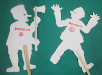 docteur guerit tout, ombre chinoise, theatre d`ombres, marionnettes, silhouette, découpage pochoir, free