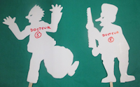 docteur guerit tout, ombre chinoise, theatre d`ombres, marionnettes, silhouette, découpage pochoir, free