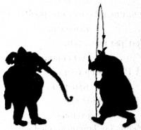 homme éléphant ombres chinoises théâtre d`ombres silhouettes marionnettes free