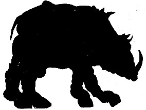 rhinocéros animal paul eudel ombres chinoises théâtre d`ombres silhouettes marionnettes free
