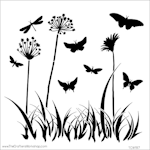 fleurs, papillons, ombre chinoise, theatre d`ombres, marionnettes, silhouette, découpage pochoir, free
