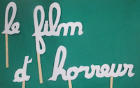 film d`horreur, titre, mots, ombre chinoise, theatre d`ombres, marionnettes, silhouette, découpage pochoir, free