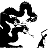 homme dragon lutte ombres chinoises théâtre d`ombres silhouettes marionnettes free