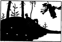 homme sorcière Baba Yaga ombres chinoises theatre d`ombres silhouettes marionnettes free