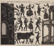 la fermière coquette - madame la baronne- planche ombres chinoises théâtre d`ombres silhouettes marionnettes free