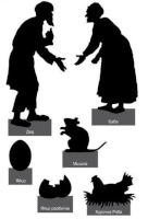 La petite poule bigarrée ombres chinoises théâtre d`ombres silhouettes marionnettes free