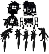 les trois petits cochons ombres chinoises théâtre d`ombres silhouettes marionnettes free