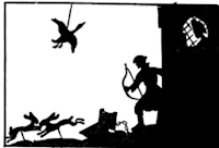 Ivan lièvres canard vassilissa les trois flèches conte ombres chinoises theatre d`ombres silhouettes marionnettes free