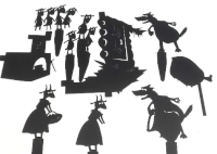 Le loup et ls sept chevreaux conte ombres chinoises théâtre d`ombres silhouettes marionnettes free