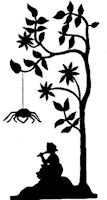 femme, araignee, arbre, ombre chinoise, theatre d`ombres, marionnettes, silhouette, découpage pochoir, free
