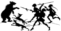 hommes ours chasse ombres chinoises théâtre d`ombres silhouettes marionnettes free