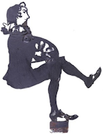 homme, pierrot, ombre chinoise, theatre d`ombres, marionnettes, silhouette, découpage pochoir, free