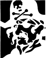 pirate visage négatif ombres chinoises theatre d`ombres silhouettes marionnettes free