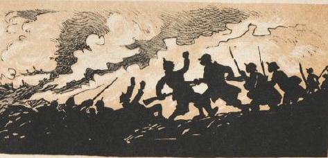 les Poilus à travers les âges par Henriot défilé d`ombres chinoises théâtre d`ombres silhouettes marionnettes guerre de 1914/1918