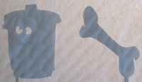 poubelle, os, ombre chinoise, theatre d`ombres, marionnettes, silhouette, découpage pochoir, free