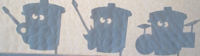 poubelles musiciennes, ombre chinoise, theatre d`ombres, marionnettes, silhouette, découpage pochoir, free