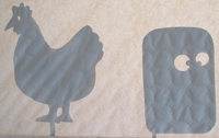 poule, sac de compost, ombre chinoise, theatre d`ombres, marionnettes, silhouette, découpage pochoir, free