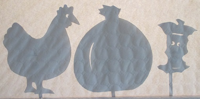 poule, sac poubelle, trognon de pomme, ombre chinoise, theatre d`ombres, marionnettes, silhouette, découpage pochoir, free