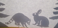 raton laveur et lièvre planche ombres chinoises théâtre d`ombres silhouettes marionnettes free