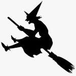 sorcière sur son balai, ombre chinoise, theatre d`ombres, marionnettes, silhouette, découpage pochoir, free