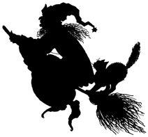 sorcière en theatre d`ombres ombres chinoises silhouettes marionnettes