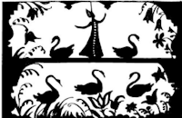Vassilissa cygnes les trois flèches conte ombres chinoises theatre d`ombres silhouettes marionnettes free