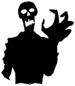 zombie, halloween, ombre chinoise, theatre d`ombres, marionnettes, silhouette, découpage pochoir, free